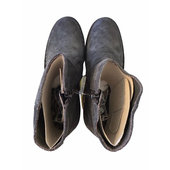 Fly London Dari Size 38 US 7.5 Anthracite Black Suede NWB Leather Ankle Bootie - Picture 11 of 14